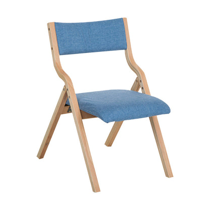 Contemporary Open Linen Side Chair Matte Finish Folding Dining Chair with Natural Legs Light Blue 1 Piece Clearhalo ' kitchen&dining_furn' 'Dining Chairs' 'Dining Tables & Seating' 'dining_chair' 'furn' 'furn_dining_chair' 'Furniture' 'furniture_dining_chair' 'Kitchen & Dining Furniture' 'kitchen' 3997456