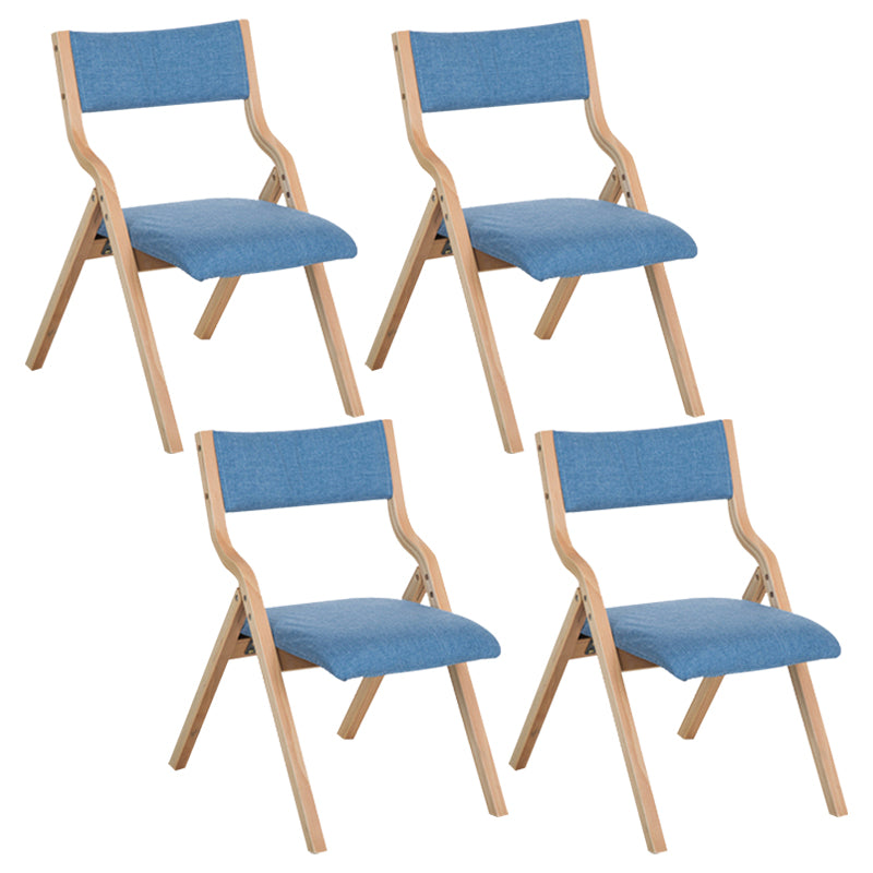 Contemporary Open Linen Side Chair Matte Finish Folding Dining Chair with Natural Legs Clearhalo ' kitchen&dining_furn' 'Dining Chairs' 'Dining Tables & Seating' 'dining_chair' 'furn' 'furn_dining_chair' 'Furniture' 'furniture_dining_chair' 'Kitchen & Dining Furniture' 'kitchen' 3997459