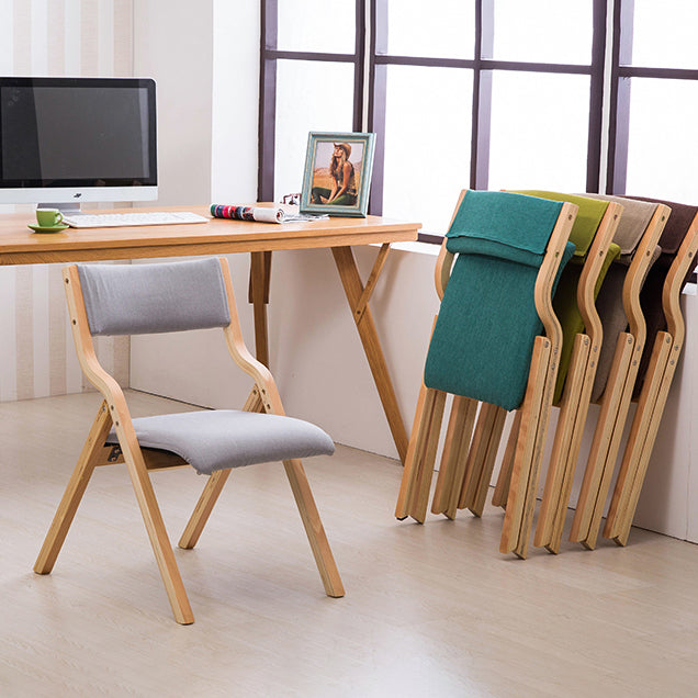 Contemporary Open Linen Side Chair Matte Finish Folding Dining Chair with Natural Legs Clearhalo ' kitchen&dining_furn' 'Dining Chairs' 'Dining Tables & Seating' 'dining_chair' 'furn' 'furn_dining_chair' 'Furniture' 'furniture_dining_chair' 'Kitchen & Dining Furniture' 'kitchen' 3997460