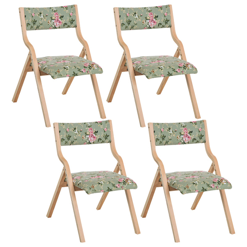 Contemporary Open Linen Side Chair Matte Finish Folding Dining Chair with Natural Legs Clearhalo ' kitchen&dining_furn' 'Dining Chairs' 'Dining Tables & Seating' 'dining_chair' 'furn' 'furn_dining_chair' 'Furniture' 'furniture_dining_chair' 'Kitchen & Dining Furniture' 'kitchen' 3997463