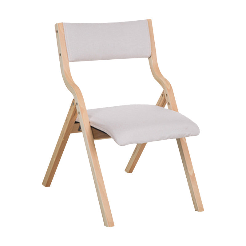 Contemporary Open Linen Side Chair Matte Finish Folding Dining Chair with Natural Legs Clearhalo ' kitchen&dining_furn' 'Dining Chairs' 'Dining Tables & Seating' 'dining_chair' 'furn' 'furn_dining_chair' 'Furniture' 'furniture_dining_chair' 'Kitchen & Dining Furniture' 'kitchen' 3997473