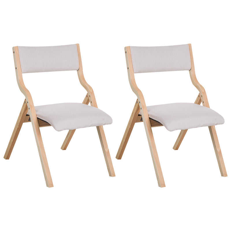 Contemporary Open Linen Side Chair Matte Finish Folding Dining Chair with Natural Legs Clearhalo ' kitchen&dining_furn' 'Dining Chairs' 'Dining Tables & Seating' 'dining_chair' 'furn' 'furn_dining_chair' 'Furniture' 'furniture_dining_chair' 'Kitchen & Dining Furniture' 'kitchen' 3997474