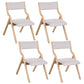 Contemporary Open Linen Side Chair Matte Finish Folding Dining Chair with Natural Legs Clearhalo ' kitchen&dining_furn' 'Dining Chairs' 'Dining Tables & Seating' 'dining_chair' 'furn' 'furn_dining_chair' 'Furniture' 'furniture_dining_chair' 'Kitchen & Dining Furniture' 'kitchen' 3997475