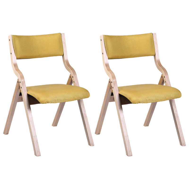 Contemporary Open Linen Side Chair Matte Finish Folding Dining Chair with Natural Legs Clearhalo ' kitchen&dining_furn' 'Dining Chairs' 'Dining Tables & Seating' 'dining_chair' 'furn' 'furn_dining_chair' 'Furniture' 'furniture_dining_chair' 'Kitchen & Dining Furniture' 'kitchen' 3997477
