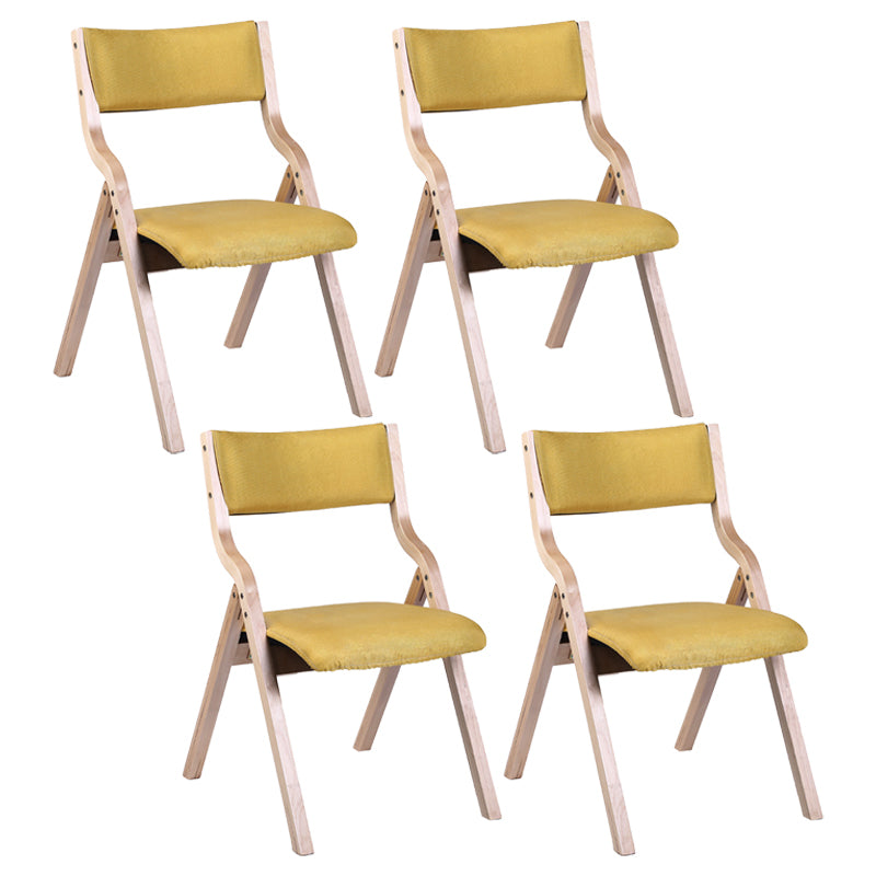 Contemporary Open Linen Side Chair Matte Finish Folding Dining Chair with Natural Legs Clearhalo ' kitchen&dining_furn' 'Dining Chairs' 'Dining Tables & Seating' 'dining_chair' 'furn' 'furn_dining_chair' 'Furniture' 'furniture_dining_chair' 'Kitchen & Dining Furniture' 'kitchen' 3997478