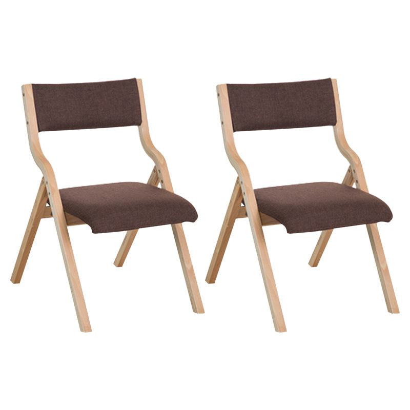Contemporary Open Linen Side Chair Matte Finish Folding Dining Chair with Natural Legs Clearhalo ' kitchen&dining_furn' 'Dining Chairs' 'Dining Tables & Seating' 'dining_chair' 'furn' 'furn_dining_chair' 'Furniture' 'furniture_dining_chair' 'Kitchen & Dining Furniture' 'kitchen' 3997483