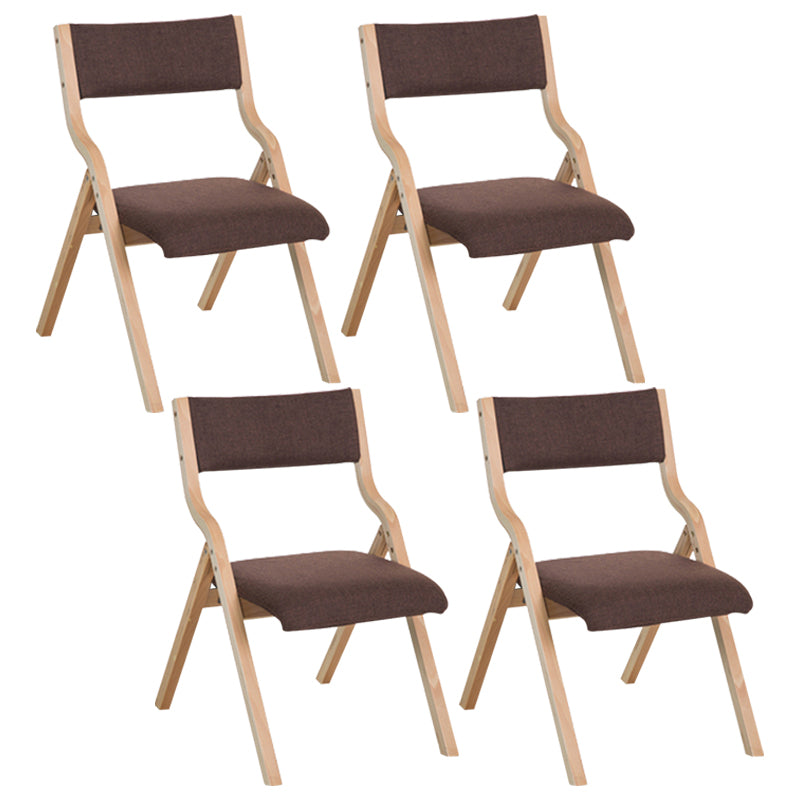 Contemporary Open Linen Side Chair Matte Finish Folding Dining Chair with Natural Legs Clearhalo ' kitchen&dining_furn' 'Dining Chairs' 'Dining Tables & Seating' 'dining_chair' 'furn' 'furn_dining_chair' 'Furniture' 'furniture_dining_chair' 'Kitchen & Dining Furniture' 'kitchen' 3997484