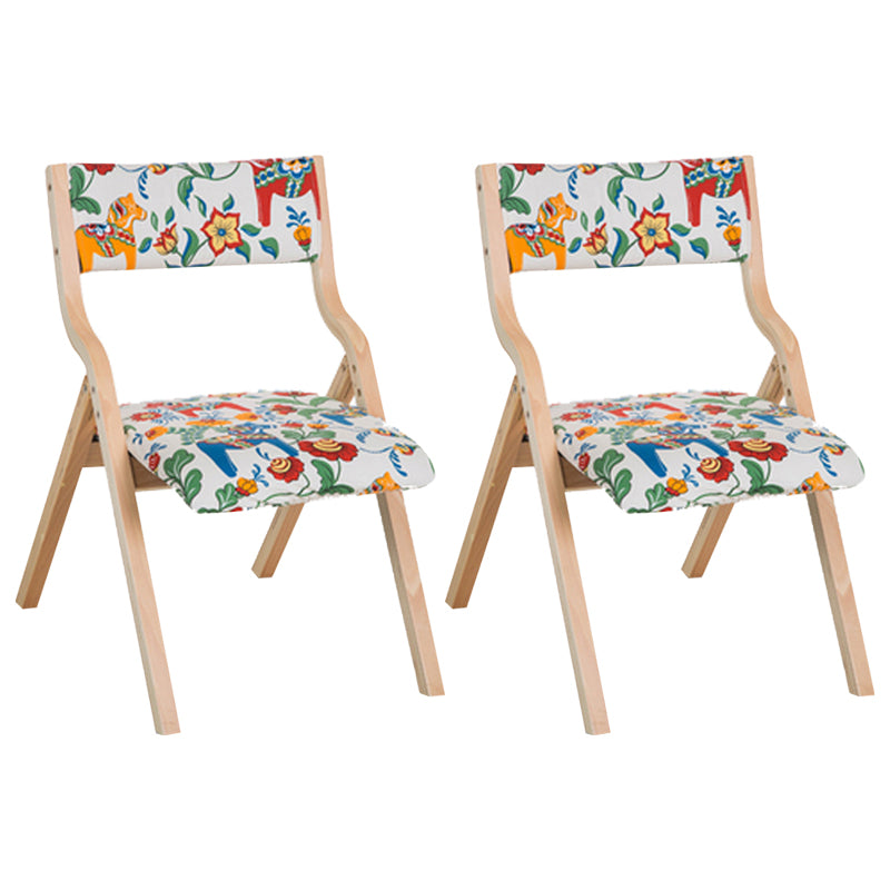 Contemporary Open Linen Side Chair Matte Finish Folding Dining Chair with Natural Legs Clearhalo ' kitchen&dining_furn' 'Dining Chairs' 'Dining Tables & Seating' 'dining_chair' 'furn' 'furn_dining_chair' 'Furniture' 'furniture_dining_chair' 'Kitchen & Dining Furniture' 'kitchen' 3997486