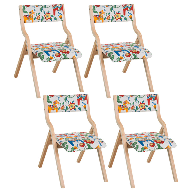 Contemporary Open Linen Side Chair Matte Finish Folding Dining Chair with Natural Legs Clearhalo ' kitchen&dining_furn' 'Dining Chairs' 'Dining Tables & Seating' 'dining_chair' 'furn' 'furn_dining_chair' 'Furniture' 'furniture_dining_chair' 'Kitchen & Dining Furniture' 'kitchen' 3997487