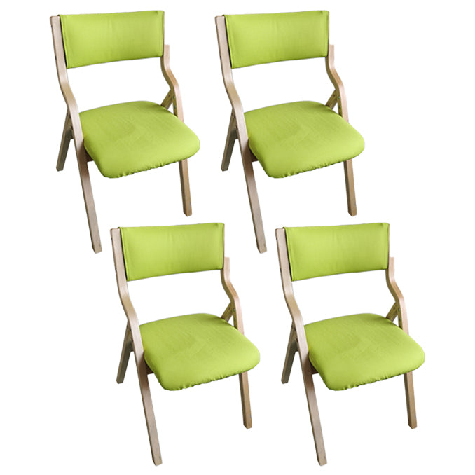Contemporary Open Linen Side Chair Matte Finish Folding Dining Chair with Natural Legs Clearhalo ' kitchen&dining_furn' 'Dining Chairs' 'Dining Tables & Seating' 'dining_chair' 'furn' 'furn_dining_chair' 'Furniture' 'furniture_dining_chair' 'Kitchen & Dining Furniture' 'kitchen' 3997493