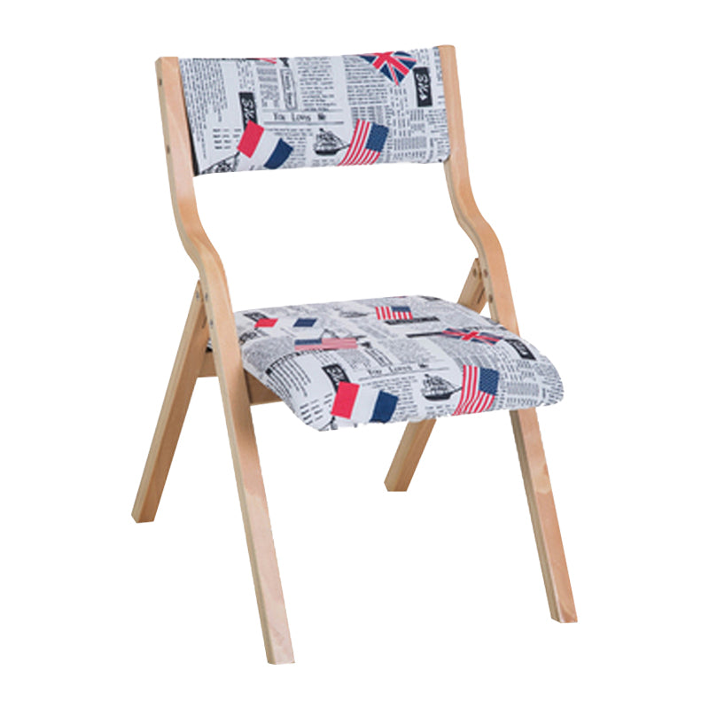 Contemporary Open Linen Side Chair Matte Finish Folding Dining Chair with Natural Legs Clearhalo ' kitchen&dining_furn' 'Dining Chairs' 'Dining Tables & Seating' 'dining_chair' 'furn' 'furn_dining_chair' 'Furniture' 'furniture_dining_chair' 'Kitchen & Dining Furniture' 'kitchen' 3997494