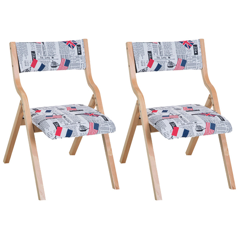 Contemporary Open Linen Side Chair Matte Finish Folding Dining Chair with Natural Legs Clearhalo ' kitchen&dining_furn' 'Dining Chairs' 'Dining Tables & Seating' 'dining_chair' 'furn' 'furn_dining_chair' 'Furniture' 'furniture_dining_chair' 'Kitchen & Dining Furniture' 'kitchen' 3997495