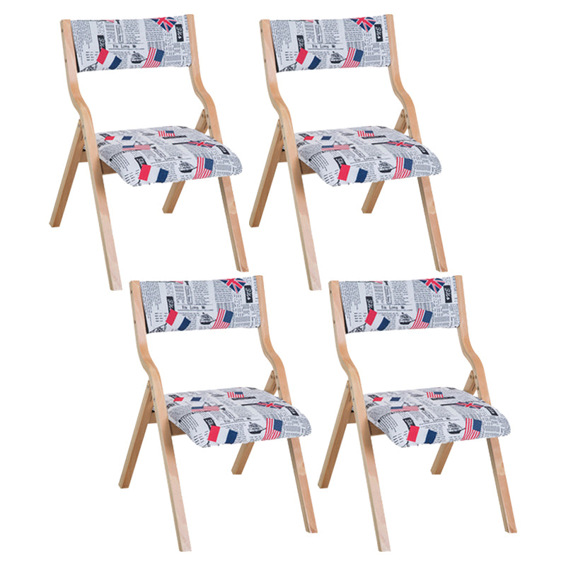 Contemporary Open Linen Side Chair Matte Finish Folding Dining Chair with Natural Legs Clearhalo ' kitchen&dining_furn' 'Dining Chairs' 'Dining Tables & Seating' 'dining_chair' 'furn' 'furn_dining_chair' 'Furniture' 'furniture_dining_chair' 'Kitchen & Dining Furniture' 'kitchen' 3997496