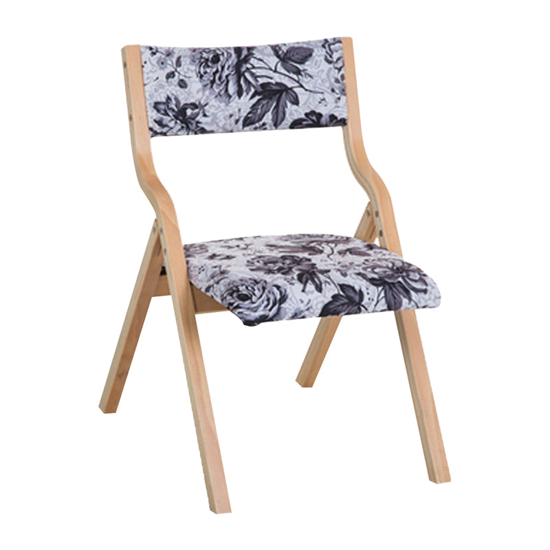 Contemporary Open Linen Side Chair Matte Finish Folding Dining Chair with Natural Legs Clearhalo ' kitchen&dining_furn' 'Dining Chairs' 'Dining Tables & Seating' 'dining_chair' 'furn' 'furn_dining_chair' 'Furniture' 'furniture_dining_chair' 'Kitchen & Dining Furniture' 'kitchen' 3997497