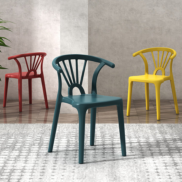 Matte Finish Contemporary Home Side Chair Plastic Slat Back Dining Chair Clearhalo ' kitchen&dining_furn' 'Dining Chairs' 'Dining Tables & Seating' 'dining_chair' 'furn' 'furn_dining_chair' 'Furniture' 'furniture_dining_chair' 'Kitchen & Dining Furniture' 'kitchen' 3997501