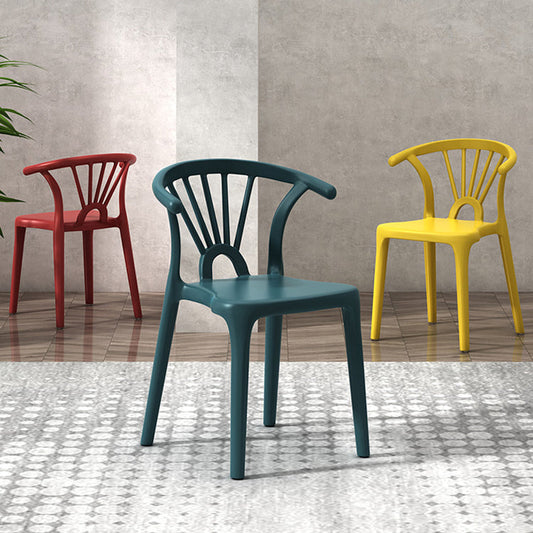 Matte Finish Contemporary Home Side Chair Plastic Slat Back Dining Chair Clearhalo ' kitchen&dining_furn' 'Dining Chairs' 'Dining Tables & Seating' 'dining_chair' 'furn' 'furn_dining_chair' 'Furniture' 'furniture_dining_chair' 'Kitchen & Dining Furniture' 'kitchen' 3997501