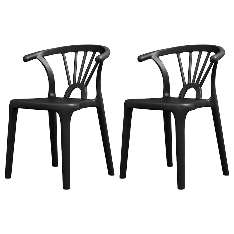 Matte Finish Contemporary Home Side Chair Plastic Slat Back Dining Chair Black 2 Piece Set Clearhalo ' kitchen&dining_furn' 'Dining Chairs' 'Dining Tables & Seating' 'dining_chair' 'furn' 'furn_dining_chair' 'Furniture' 'furniture_dining_chair' 'Kitchen & Dining Furniture' 'kitchen' 3997504