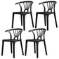 Matte Finish Contemporary Home Side Chair Plastic Slat Back Dining Chair Black 4 Piece Set Clearhalo ' kitchen&dining_furn' 'Dining Chairs' 'Dining Tables & Seating' 'dining_chair' 'furn' 'furn_dining_chair' 'Furniture' 'furniture_dining_chair' 'Kitchen & Dining Furniture' 'kitchen' 3997506