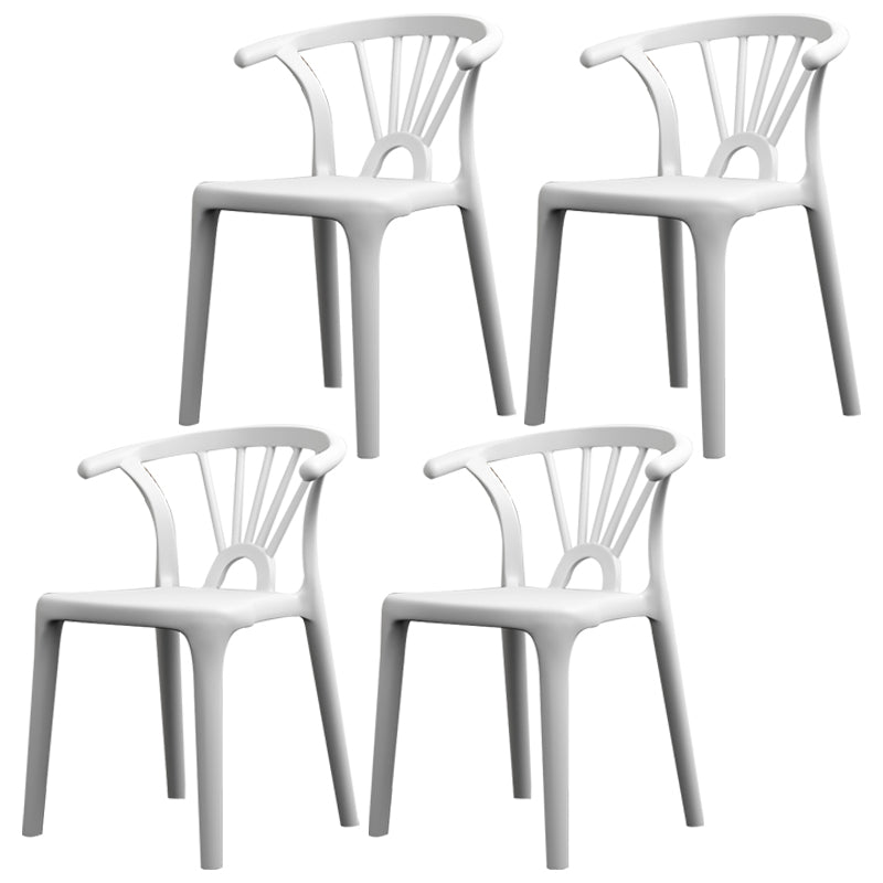 Matte Finish Contemporary Home Side Chair Plastic Slat Back Dining Chair White 4 Piece Set Clearhalo ' kitchen&dining_furn' 'Dining Chairs' 'Dining Tables & Seating' 'dining_chair' 'furn' 'furn_dining_chair' 'Furniture' 'furniture_dining_chair' 'Kitchen & Dining Furniture' 'kitchen' 3997511