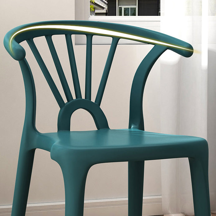 Matte Finish Contemporary Home Side Chair Plastic Slat Back Dining Chair Clearhalo ' kitchen&dining_furn' 'Dining Chairs' 'Dining Tables & Seating' 'dining_chair' 'furn' 'furn_dining_chair' 'Furniture' 'furniture_dining_chair' 'Kitchen & Dining Furniture' 'kitchen' 3997512