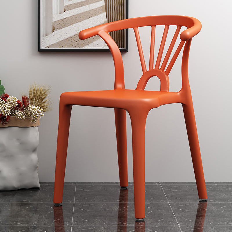 Matte Finish Contemporary Home Side Chair Plastic Slat Back Dining Chair Orange 1 Piece Clearhalo ' kitchen&dining_furn' 'Dining Chairs' 'Dining Tables & Seating' 'dining_chair' 'furn' 'furn_dining_chair' 'Furniture' 'furniture_dining_chair' 'Kitchen & Dining Furniture' 'kitchen' 3997514