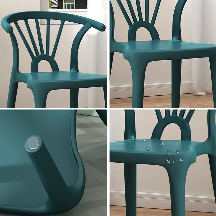 Matte Finish Contemporary Home Side Chair Plastic Slat Back Dining Chair Clearhalo ' kitchen&dining_furn' 'Dining Chairs' 'Dining Tables & Seating' 'dining_chair' 'furn' 'furn_dining_chair' 'Furniture' 'furniture_dining_chair' 'Kitchen & Dining Furniture' 'kitchen' 3997515