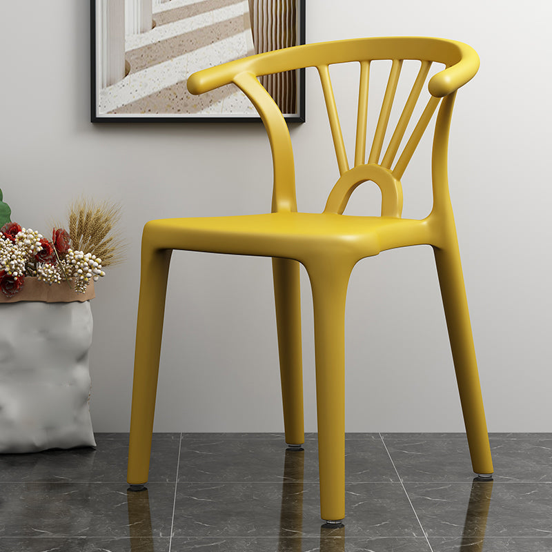 Matte Finish Contemporary Home Side Chair Plastic Slat Back Dining Chair Ginger 1 Piece Clearhalo ' kitchen&dining_furn' 'Dining Chairs' 'Dining Tables & Seating' 'dining_chair' 'furn' 'furn_dining_chair' 'Furniture' 'furniture_dining_chair' 'Kitchen & Dining Furniture' 'kitchen' 3997522