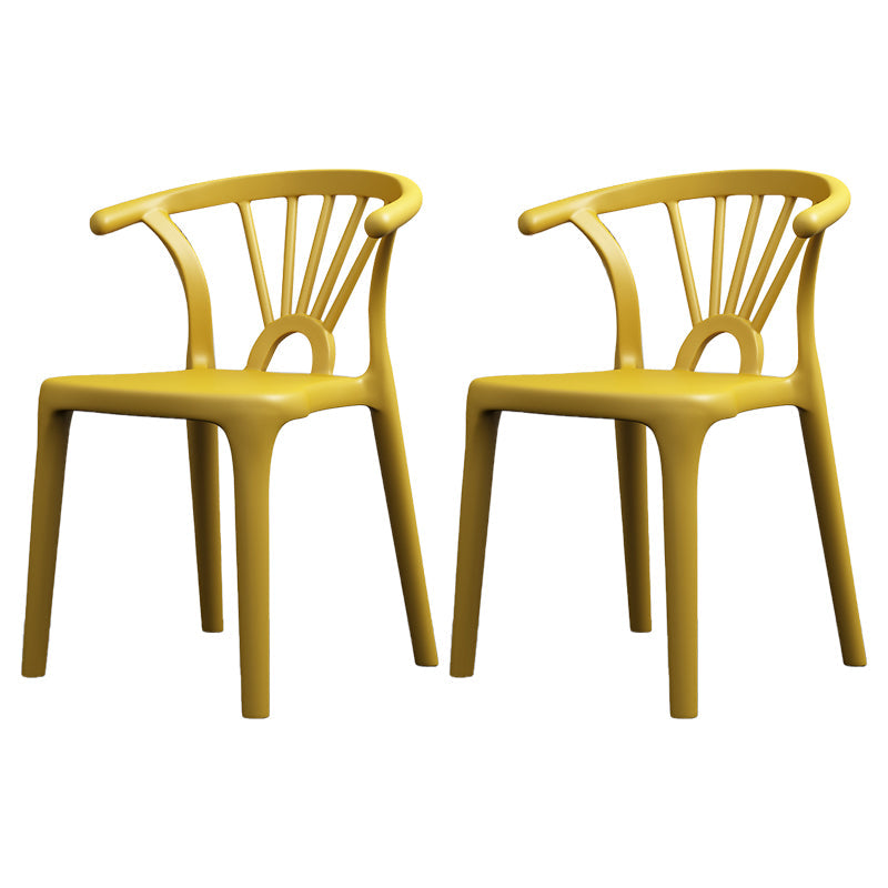 Matte Finish Contemporary Home Side Chair Plastic Slat Back Dining Chair Ginger 2 Piece Set Clearhalo ' kitchen&dining_furn' 'Dining Chairs' 'Dining Tables & Seating' 'dining_chair' 'furn' 'furn_dining_chair' 'Furniture' 'furniture_dining_chair' 'Kitchen & Dining Furniture' 'kitchen' 3997523