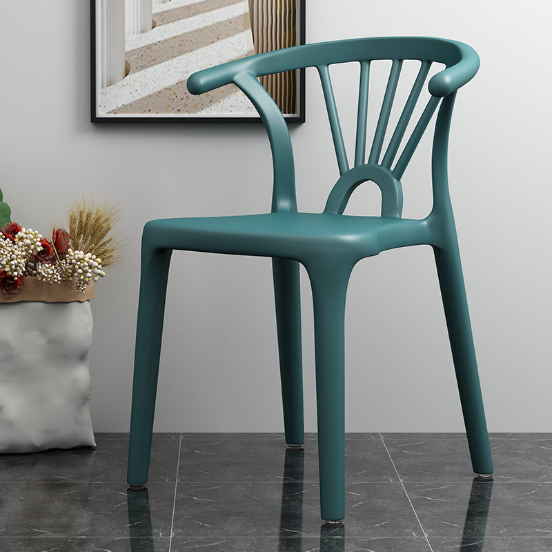 Matte Finish Contemporary Home Side Chair Plastic Slat Back Dining Chair Dark Blue 1 Piece Clearhalo ' kitchen&dining_furn' 'Dining Chairs' 'Dining Tables & Seating' 'dining_chair' 'furn' 'furn_dining_chair' 'Furniture' 'furniture_dining_chair' 'Kitchen & Dining Furniture' 'kitchen' 3997525