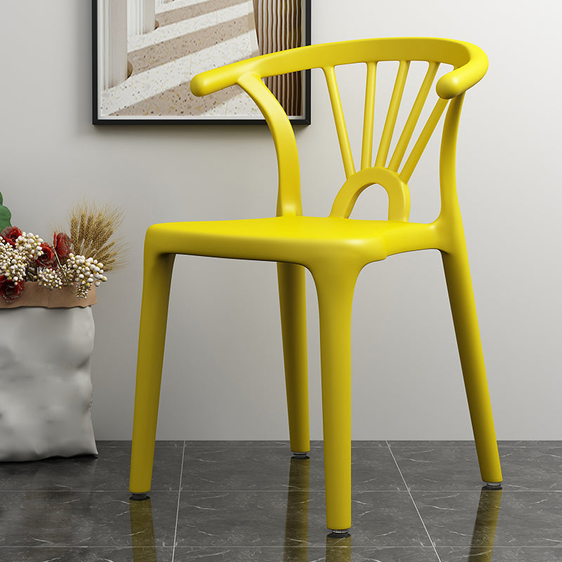 Matte Finish Contemporary Home Side Chair Plastic Slat Back Dining Chair Golden 1 Piece Clearhalo ' kitchen&dining_furn' 'Dining Chairs' 'Dining Tables & Seating' 'dining_chair' 'furn' 'furn_dining_chair' 'Furniture' 'furniture_dining_chair' 'Kitchen & Dining Furniture' 'kitchen' 3997528
