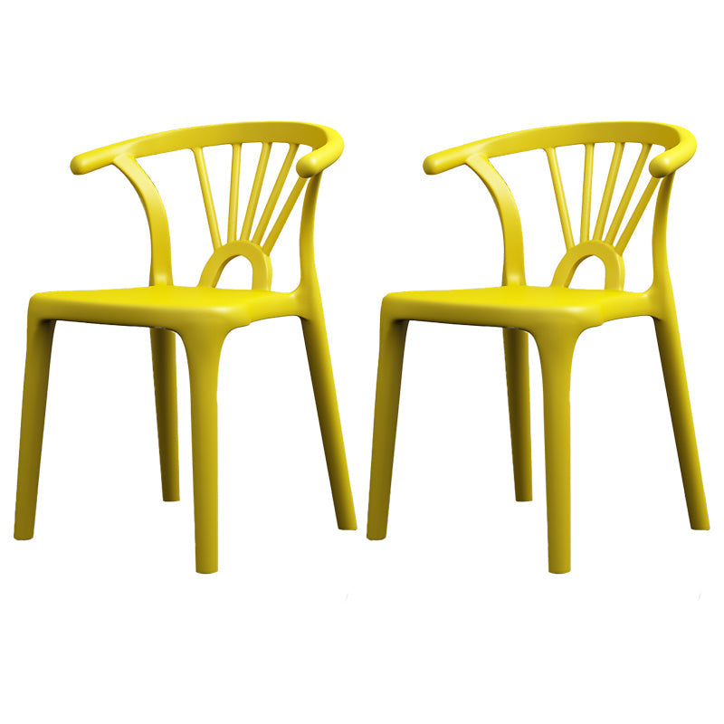 Matte Finish Contemporary Home Side Chair Plastic Slat Back Dining Chair Golden 2 Piece Set Clearhalo ' kitchen&dining_furn' 'Dining Chairs' 'Dining Tables & Seating' 'dining_chair' 'furn' 'furn_dining_chair' 'Furniture' 'furniture_dining_chair' 'Kitchen & Dining Furniture' 'kitchen' 3997529