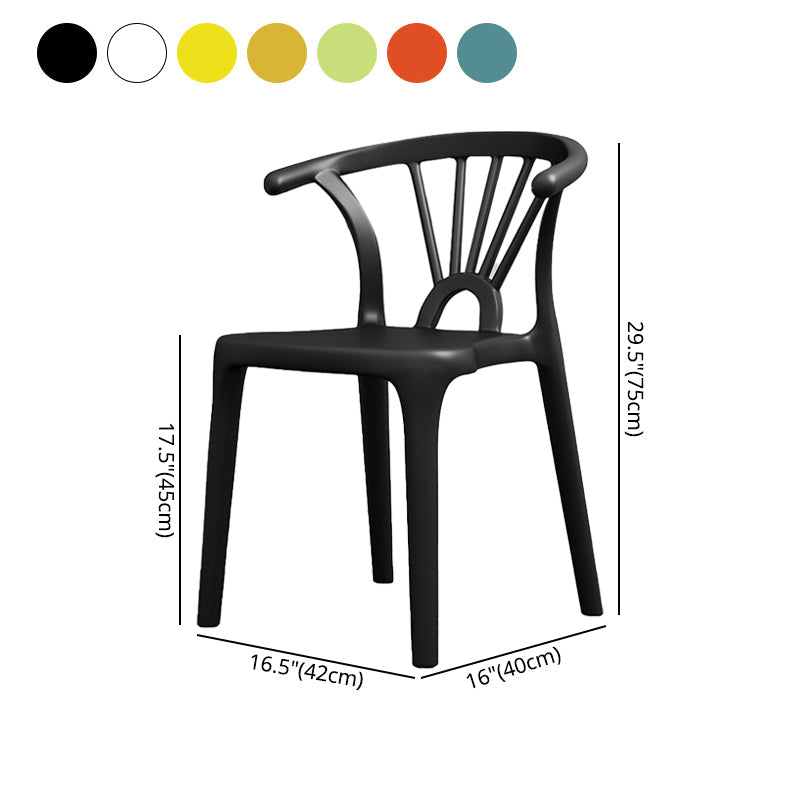 Matte Finish Contemporary Home Side Chair Plastic Slat Back Dining Chair Clearhalo ' kitchen&dining_furn' 'Dining Chairs' 'Dining Tables & Seating' 'dining_chair' 'furn' 'furn_dining_chair' 'Furniture' 'furniture_dining_chair' 'Kitchen & Dining Furniture' 'kitchen' 3997531