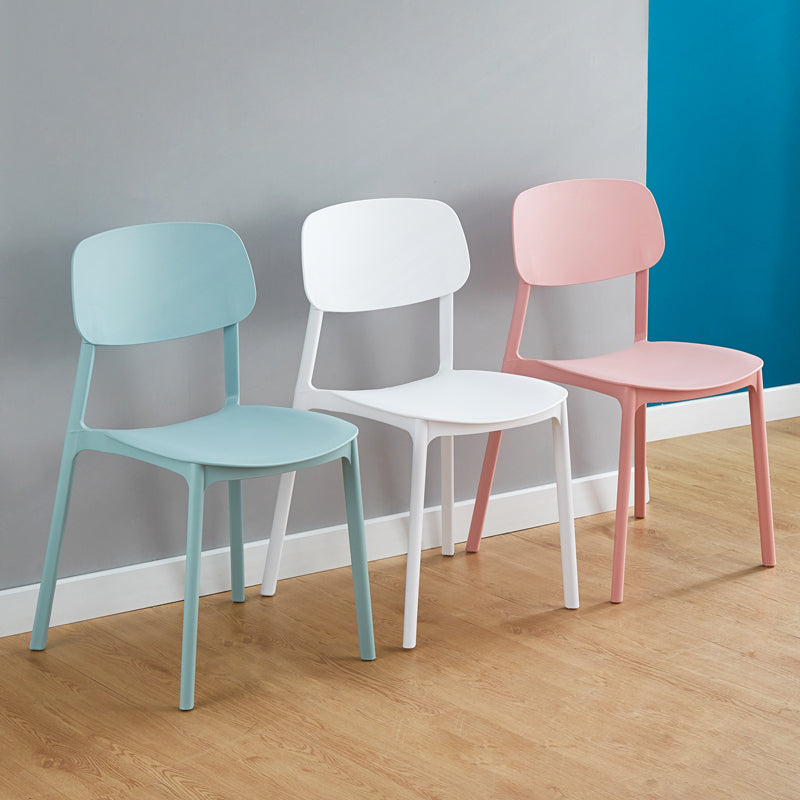 Modern Style Plastic Dining Chairs Open Back Dining Stackable Chair for Kitchen (Set of 4) Clearhalo ' kitchen&dining_furn' 'Dining Chairs' 'Dining Tables & Seating' 'dining_chair' 'furn' 'furn_dining_chair' 'Furniture' 'furniture_dining_chair' 'Kitchen & Dining Furniture' 'kitchen' 3997534