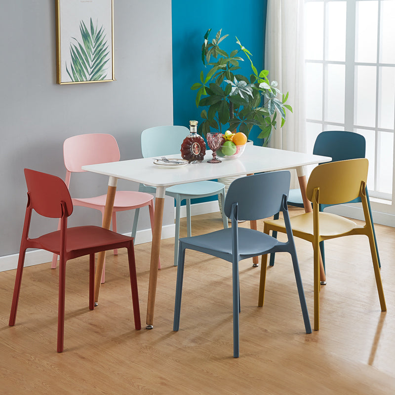 Modern Style Plastic Dining Chairs Open Back Dining Stackable Chair for Kitchen (Set of 4) Clearhalo ' kitchen&dining_furn' 'Dining Chairs' 'Dining Tables & Seating' 'dining_chair' 'furn' 'furn_dining_chair' 'Furniture' 'furniture_dining_chair' 'Kitchen & Dining Furniture' 'kitchen' 3997536