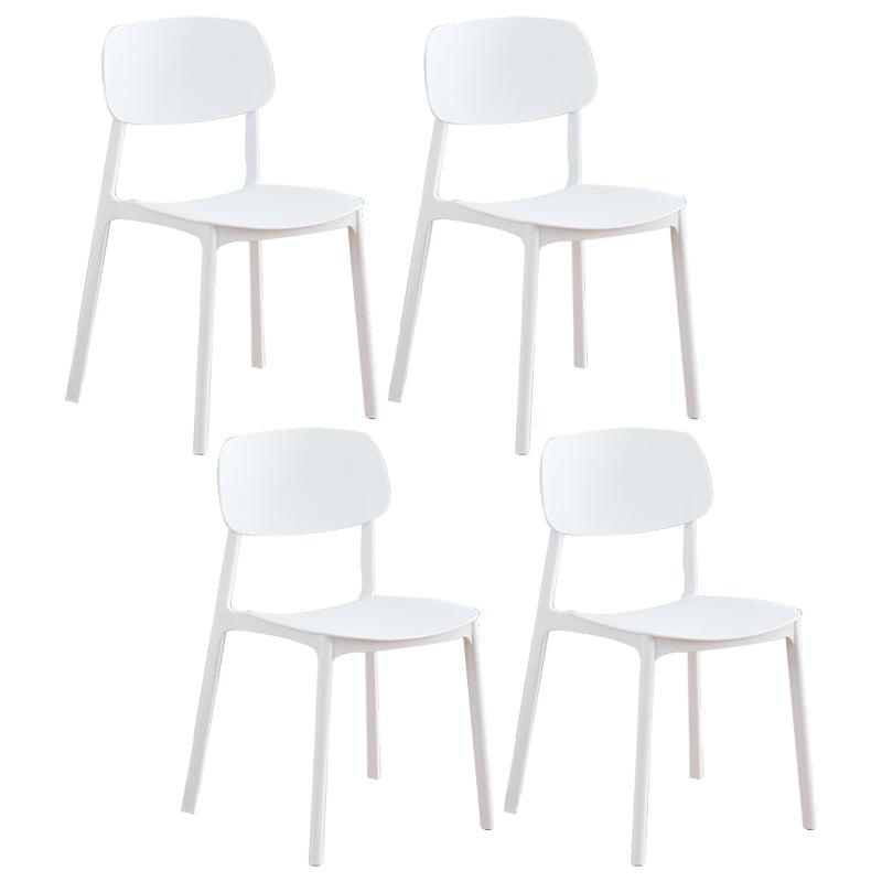 Modern Style Plastic Dining Chairs Open Back Dining Stackable Chair for Kitchen (Set of 4) White Clearhalo ' kitchen&dining_furn' 'Dining Chairs' 'Dining Tables & Seating' 'dining_chair' 'furn' 'furn_dining_chair' 'Furniture' 'furniture_dining_chair' 'Kitchen & Dining Furniture' 'kitchen' 3997537