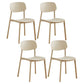 Modern Style Plastic Dining Chairs Open Back Dining Stackable Chair for Kitchen (Set of 4) Khaki Clearhalo ' kitchen&dining_furn' 'Dining Chairs' 'Dining Tables & Seating' 'dining_chair' 'furn' 'furn_dining_chair' 'Furniture' 'furniture_dining_chair' 'Kitchen & Dining Furniture' 'kitchen' 3997545