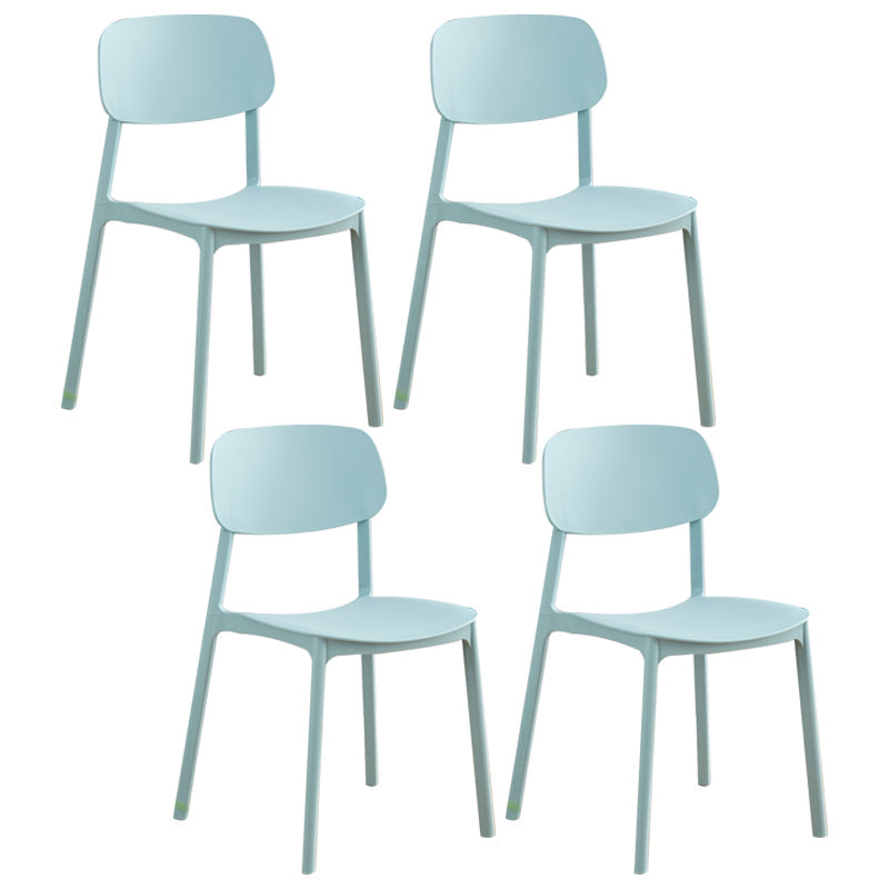 Modern Style Plastic Dining Chairs Open Back Dining Stackable Chair for Kitchen (Set of 4) Lake Blue Clearhalo ' kitchen&dining_furn' 'Dining Chairs' 'Dining Tables & Seating' 'dining_chair' 'furn' 'furn_dining_chair' 'Furniture' 'furniture_dining_chair' 'Kitchen & Dining Furniture' 'kitchen' 3997549