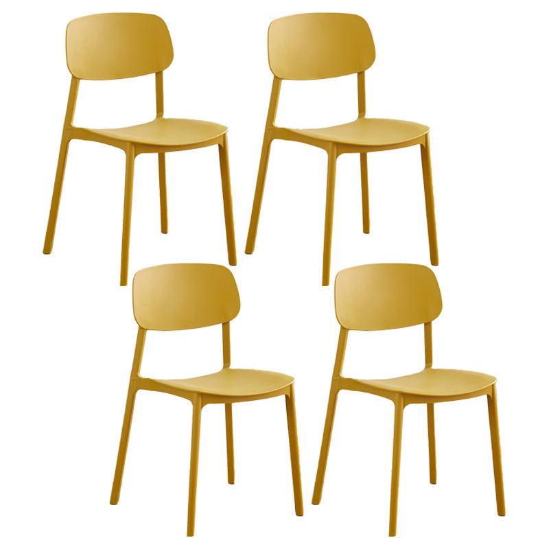Modern Style Plastic Dining Chairs Open Back Dining Stackable Chair for Kitchen (Set of 4) Ginger Clearhalo ' kitchen&dining_furn' 'Dining Chairs' 'Dining Tables & Seating' 'dining_chair' 'furn' 'furn_dining_chair' 'Furniture' 'furniture_dining_chair' 'Kitchen & Dining Furniture' 'kitchen' 3997550