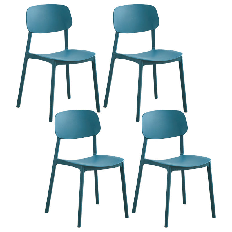 Modern Style Plastic Dining Chairs Open Back Dining Stackable Chair for Kitchen (Set of 4) Dark Blue Clearhalo ' kitchen&dining_furn' 'Dining Chairs' 'Dining Tables & Seating' 'dining_chair' 'furn' 'furn_dining_chair' 'Furniture' 'furniture_dining_chair' 'Kitchen & Dining Furniture' 'kitchen' 3997552