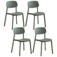 Modern Style Plastic Dining Chairs Open Back Dining Stackable Chair for Kitchen (Set of 4) Blackish Green Clearhalo ' kitchen&dining_furn' 'Dining Chairs' 'Dining Tables & Seating' 'dining_chair' 'furn' 'furn_dining_chair' 'Furniture' 'furniture_dining_chair' 'Kitchen & Dining Furniture' 'kitchen' 3997554