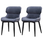 Contemporary Style Kitchen Metal Dining Chairs Dining Wingback Arm Side Chairs Dark Gray 2 Piece Set Clearhalo ' kitchen&dining_furn' 'Dining Chairs' 'Dining Tables & Seating' 'dining_chair' 'furn' 'furn_dining_chair' 'Furniture' 'furniture_dining_chair' 'Kitchen & Dining Furniture' 'kitchen' 3997558
