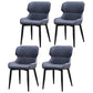 Contemporary Style Kitchen Metal Dining Chairs Dining Wingback Arm Side Chairs Dark Gray 4 Piece Set Clearhalo ' kitchen&dining_furn' 'Dining Chairs' 'Dining Tables & Seating' 'dining_chair' 'furn' 'furn_dining_chair' 'Furniture' 'furniture_dining_chair' 'Kitchen & Dining Furniture' 'kitchen' 3997560
