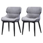 Contemporary Style Kitchen Metal Dining Chairs Dining Wingback Arm Side Chairs Light Gray 2 Piece Set Clearhalo ' kitchen&dining_furn' 'Dining Chairs' 'Dining Tables & Seating' 'dining_chair' 'furn' 'furn_dining_chair' 'Furniture' 'furniture_dining_chair' 'Kitchen & Dining Furniture' 'kitchen' 3997564