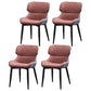 Contemporary Style Kitchen Metal Dining Chairs Dining Wingback Arm Side Chairs Red 4 Piece Set Clearhalo ' kitchen&dining_furn' 'Dining Chairs' 'Dining Tables & Seating' 'dining_chair' 'furn' 'furn_dining_chair' 'Furniture' 'furniture_dining_chair' 'Kitchen & Dining Furniture' 'kitchen' 3997579