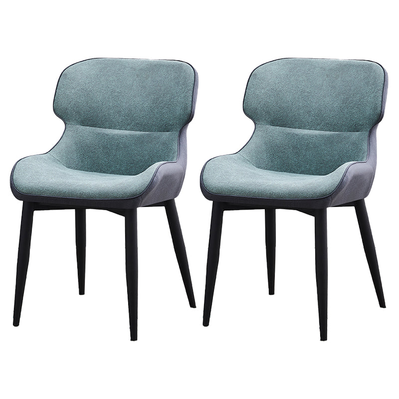 Contemporary Style Kitchen Metal Dining Chairs Dining Wingback Arm Side Chairs Green 2 Piece Set Clearhalo ' kitchen&dining_furn' 'Dining Chairs' 'Dining Tables & Seating' 'dining_chair' 'furn' 'furn_dining_chair' 'Furniture' 'furniture_dining_chair' 'Kitchen & Dining Furniture' 'kitchen' 3997582