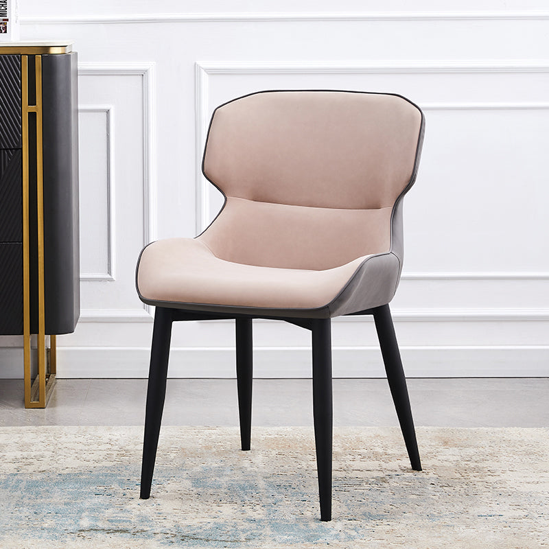 Contemporary Style Kitchen Metal Dining Chairs Dining Wingback Arm Side Chairs Nude 1 Piece Clearhalo ' kitchen&dining_furn' 'Dining Chairs' 'Dining Tables & Seating' 'dining_chair' 'furn' 'furn_dining_chair' 'Furniture' 'furniture_dining_chair' 'Kitchen & Dining Furniture' 'kitchen' 3997587