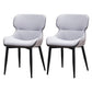 Contemporary Style Kitchen Metal Dining Chairs Dining Wingback Arm Side Chairs Gray-White 2 Piece Set Clearhalo ' kitchen&dining_furn' 'Dining Chairs' 'Dining Tables & Seating' 'dining_chair' 'furn' 'furn_dining_chair' 'Furniture' 'furniture_dining_chair' 'Kitchen & Dining Furniture' 'kitchen' 3997591