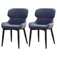 Contemporary Style Kitchen Metal Dining Chairs Dining Wingback Arm Side Chairs Dark Blue 2 Piece Set Clearhalo ' kitchen&dining_furn' 'Dining Chairs' 'Dining Tables & Seating' 'dining_chair' 'furn' 'furn_dining_chair' 'Furniture' 'furniture_dining_chair' 'Kitchen & Dining Furniture' 'kitchen' 3997594
