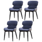 Contemporary Style Kitchen Metal Dining Chairs Dining Wingback Arm Side Chairs Dark Blue 4 Piece Set Clearhalo ' kitchen&dining_furn' 'Dining Chairs' 'Dining Tables & Seating' 'dining_chair' 'furn' 'furn_dining_chair' 'Furniture' 'furniture_dining_chair' 'Kitchen & Dining Furniture' 'kitchen' 3997595