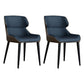 Contemporary Style Kitchen Metal Dining Chair Dining Wingback Armless Side Chairs (Set of 2) Dark Blue Clearhalo ' kitchen&dining_furn' 'Dining Chairs' 'Dining Tables & Seating' 'dining_chair' 'furn' 'furn_dining_chair' 'Furniture' 'furniture_dining_chair' 'Kitchen & Dining Furniture' 'kitchen' 3997604